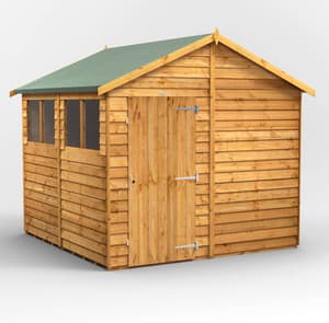 8ft Wide Overlap Apex Sheds