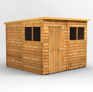 Power 8x8 Overlap Pent Wooden Shed