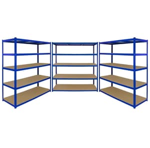 Bulldog 160cm x 60cm 5 Tier Shelving in Blue Set of 3