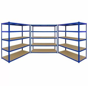 Bulldog 160cm x 60cm 5 Tier Shelving in Blue Set of 3