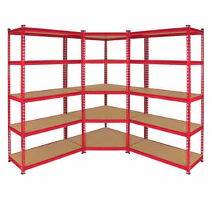 Bulldog 90cm 5 Tier Corner Racking Set in Red