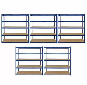 Bulldog 160cm x 60cm 5 Tier Shelving in Blue Set of 5