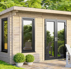 Power 12x10 Pent Log Cabin 44mm