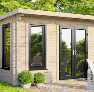 Power 12x12 Pent Log Cabin 44mm
