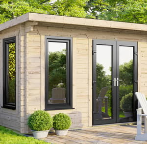 Power 12x14 Pent Log Cabin 44mm