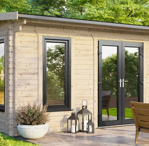 Power 14x10 Apex Log Cabin 44mm