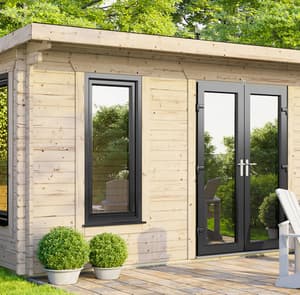 Power 14x10 Pent Log Cabin 44mm
