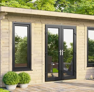 Power 16x14 Pent Log Cabin 44mm