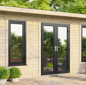 Power 18x14 Pent Log Cabin 44mm