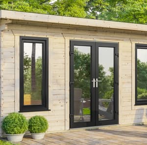 Power 18x16 Pent Log Cabin 44mm