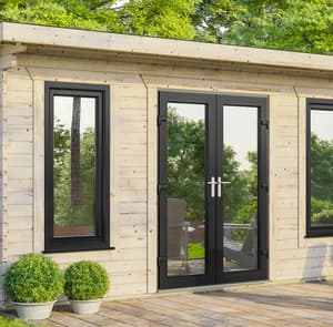 Power 18x18 Pent Log Cabin 44mm
