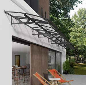 Palram Canopia Amsterdam 8920 Grey Clear Door Canopy