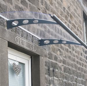 Palram Canopia Garamond 1350 Grey Clear Door Canopy