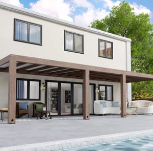 Palram Canopia Helsinki 3m x 10m Cedar Wood Patio Cover