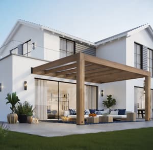 Palram Canopia Helsinki 3m x 4.7m Cedar Wood Patio Cover