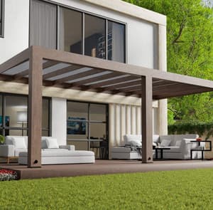 Palram Canopia Helsinki 3m x 6.6m Cedar Wood Patio Cover
