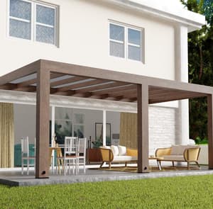 Palram Canopia Helsinki 3m x 6m Cedar Wood Patio Cover