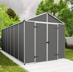 Palram Canopia Rubicon 8x17 Dark Grey Plastic Shed