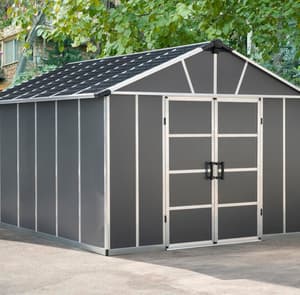 Palram Canopia Yukon 11x13 Dark Grey Plastic Shed