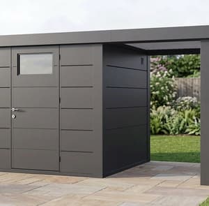 Telluria Classico Open Lounge Small 2424 Metal Garden Shed with Canopy