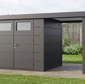 Telluria Classico Open Lounge Small 2724 Metal Garden Shed with Canopy