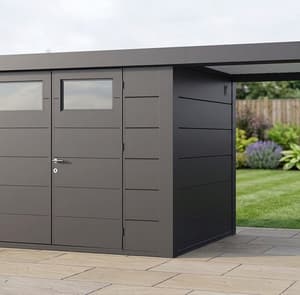 Telluria Classico Open Lounge Small 3024 Metal Garden Shed with Canopy