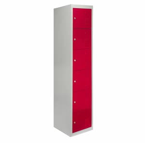 Bulldog 6 Door Storage Locker in Red
