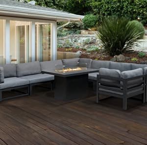 Lichfield Modular Garden Furniture Set With Fire Pit Table