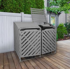 Lichfield Double Wheelie Bin Storage Grey