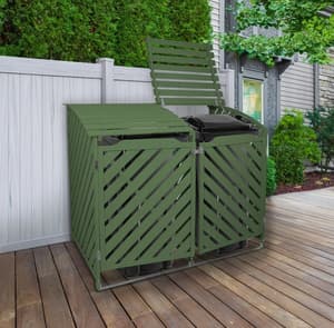 Lichfield Double Wheelie Bin Storage Sage Green