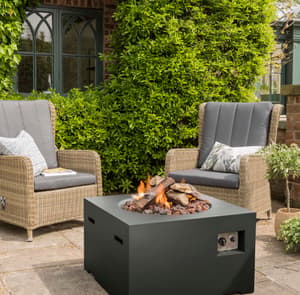 Happy Cocoon 76cm Square Black Fire Pit