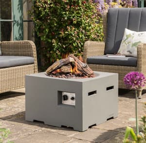 Happy Cocoon 60cm Small Square Grey Fire Pit