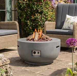 Happy Cocoon 91cm Round Bowl Grey Fire Pit