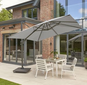 Garden Must Haves Royce Ambassador 3m Cantilever Parasol Soft Grey