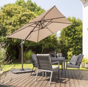 Garden Must Haves Royce Junior 2.5m Cantilever Parasol Taupe