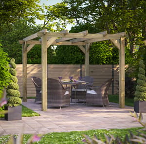 Power 10x12 Wooden Pergola