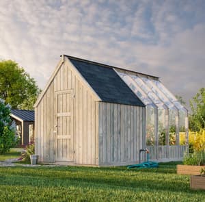 Palmako Emilia S+ 8x14 Wooden with Shed
