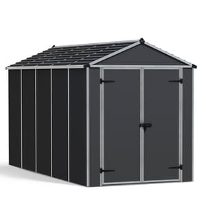 Palram Canopia 6x12 Plastic Rubicon Dark Grey Shed