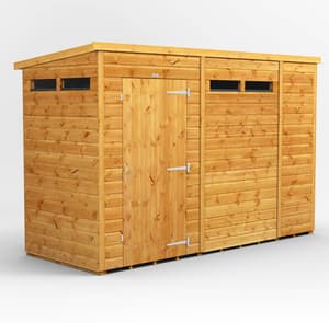 Power 10x4 Pent Security Shed Single Door