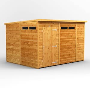 Power 10x8 Pent Security Shed Single Door