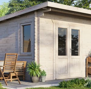Power 12x14 Pent Log Cabin 28mm