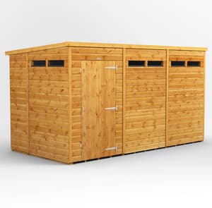 Power 12x6 Pent Security Shed Single Door