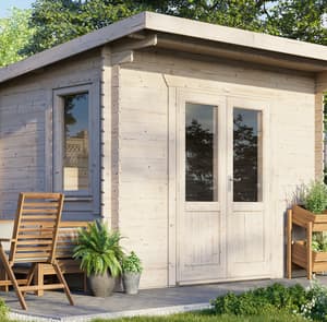 Power 12x8 Pent Log Cabin 28mm