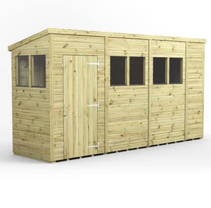 Power 14x4 Premium Pent Wooden Shed