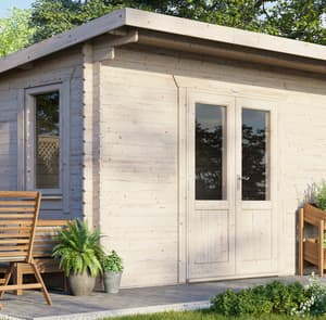 Power 14x8 Pent Log Cabin 28mm