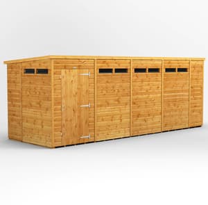 Power 18x6 Pent Security Shed Single Door