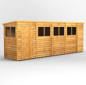 Power 18x4 Overlap Pent Wooden Shed