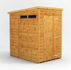 Power 4x6 Pent Security Shed Single Door