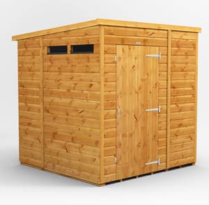 Power 6x6 Pent Security Shed Single Door