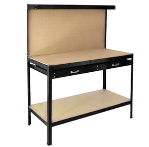 Bulldog 120cm Workbench with Drawers and Pegboard in Black